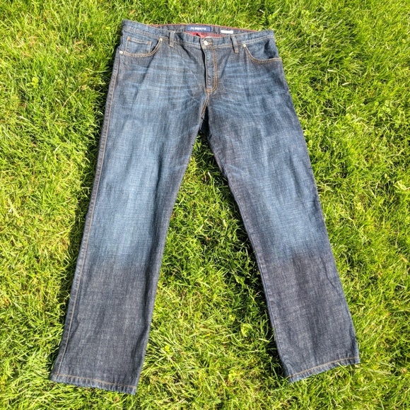 Alberto men's blue denim modern fit straight jeans